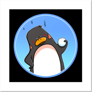 Penguin with Snowball Posters and Art